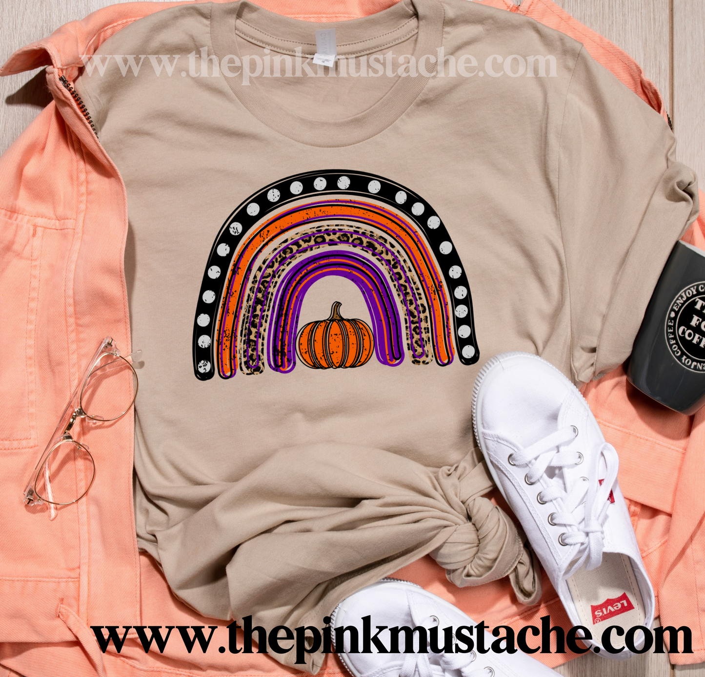 Fall Shirt / Rainbow Pumpkin Tee / Bella Canvas Tee/ Halloween Shirts