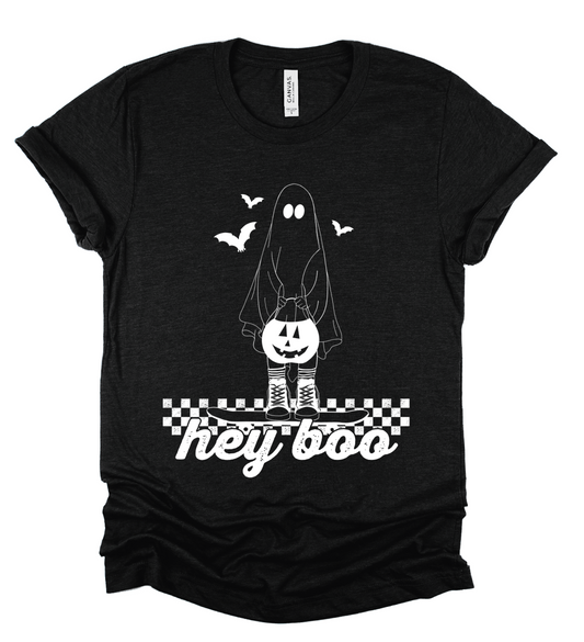 Hey Boo Halloween Ghost Tee/ Softstyle Fall Tee