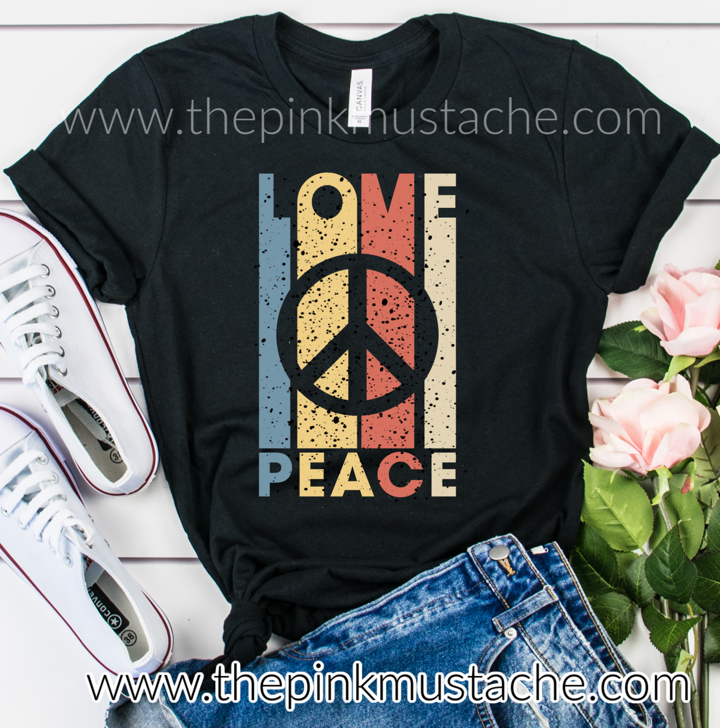 Peace and Love Hippie Tee / Bella Canvas / Peace Love Tee