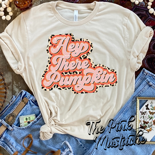 Hey There Pumpkin Retro Style Fall Tee / Pumpkin Tee / Bella Canvas Tee/ Halloween Shirts