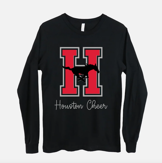 Houston Cheer Long Sleeved Bella Tee / Can Be Customized To Pom/Dance/Etc.