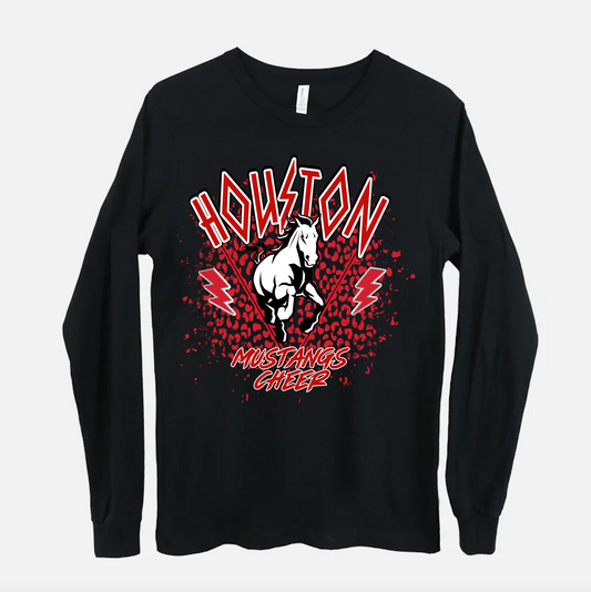 Houston Cheer Rocker Long Sleeved Bella Tee / Can Be Customized To Pom/Dance/Etc.