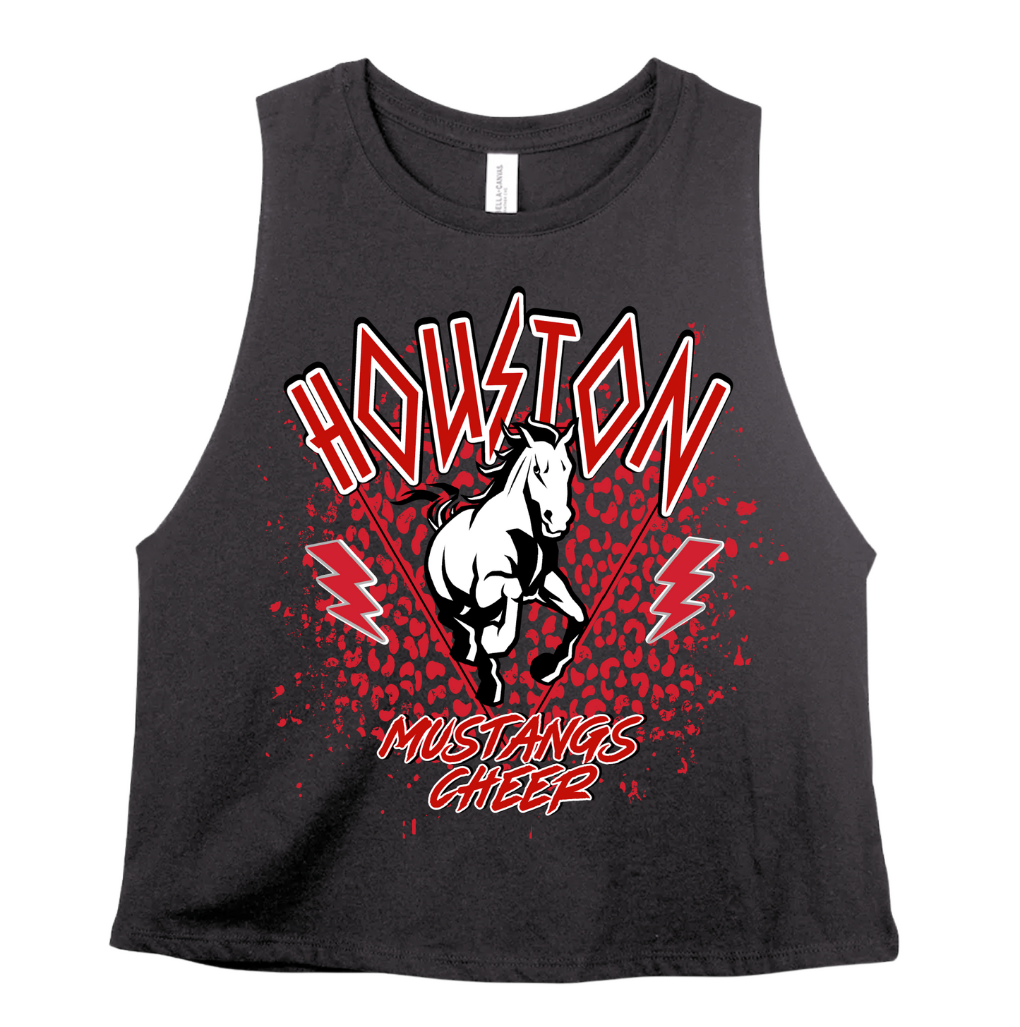 Houston Cheer Rocker Cropped Bella Tank / Can Be Customized To Pom/Dance/Etc.
