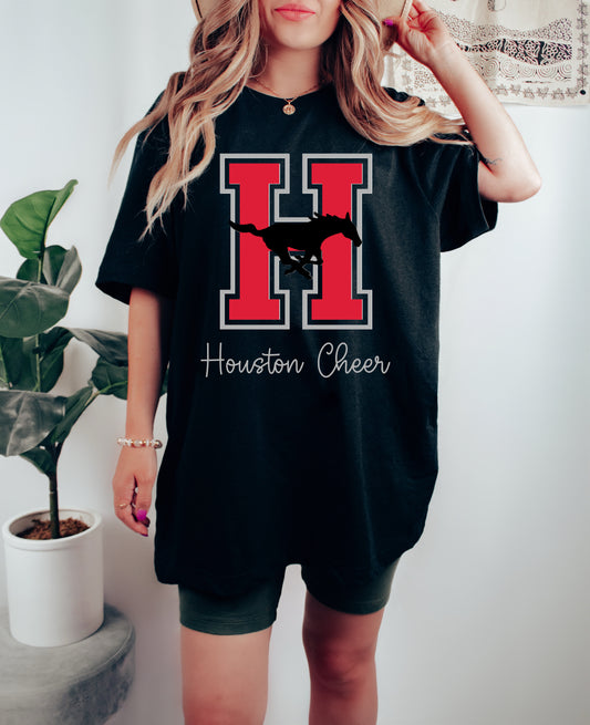 Bella or Comfort Colors Houston Cheer Short Sleeved Tee / Can Be Customized To Pom/Dance/Etc.