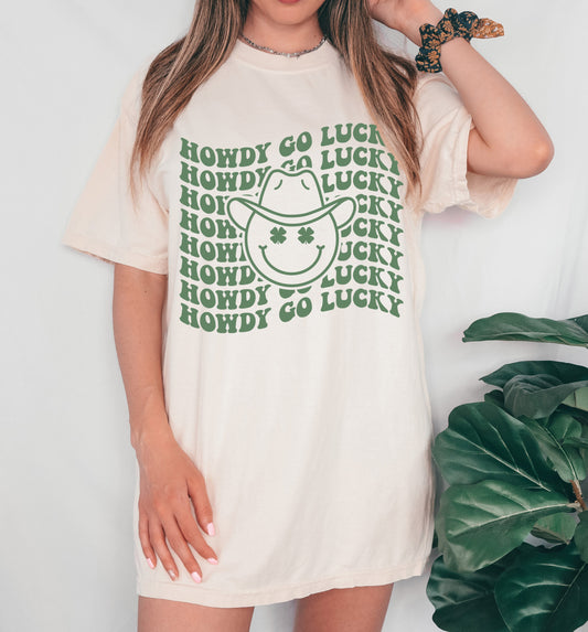Happy Go Lucky Tee / St Patty's Day Bella Tee/ Toddler, Youth, and Adult Sizing Available