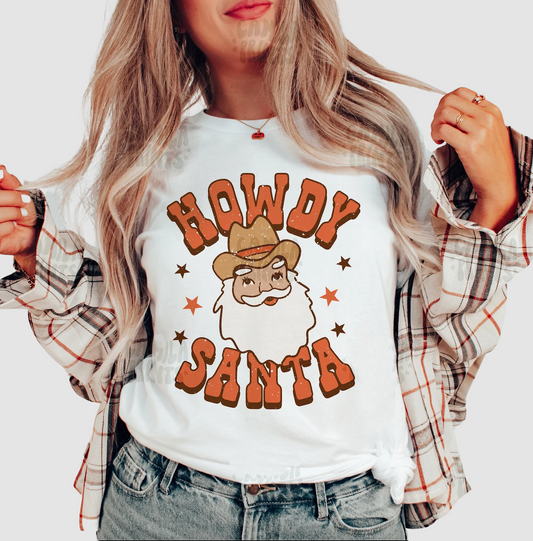 Bella or Comfort Colors Howdy Santa Tee/ Super Cute Christmas Shirt