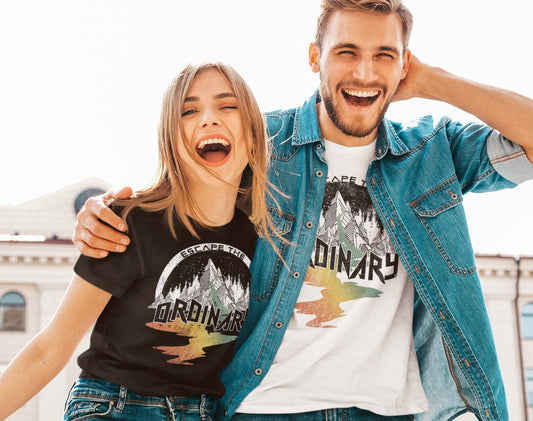 Escape the Ordinary - Retro Vibes Softstyle Bella Tee / Fun Hippie Vibes Tee/ Youth and Adult Sizing Available