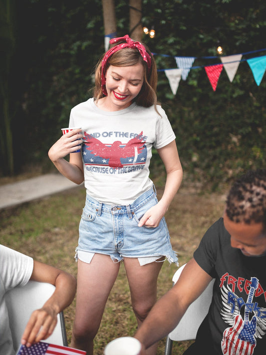 Land Of The Free Because of the Brave Family Matching Shirts / Memorial Day July 4th / Retro Style/ Toddler - Youth - Adult Sizing