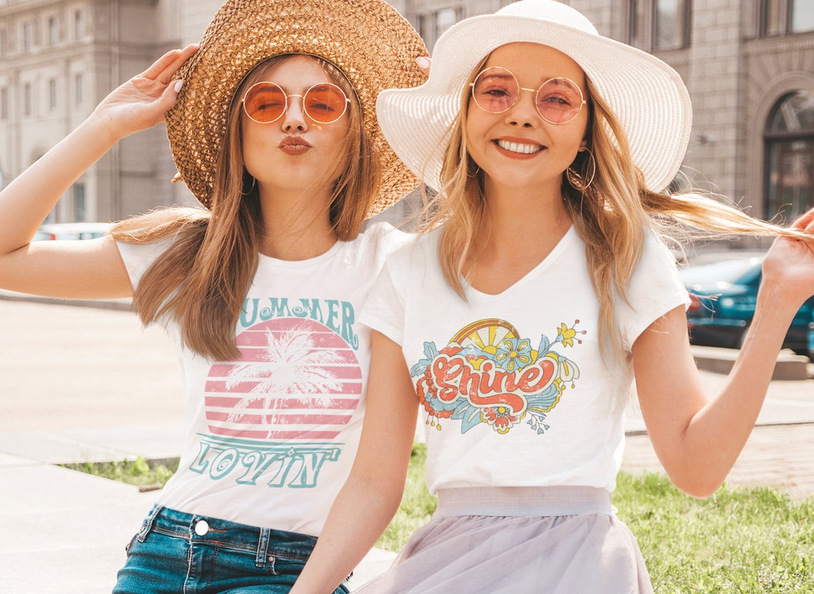 Shine Sweet Summertime Retro VIbes Tee/ Toddler, Youth, and Adult Sizing Available