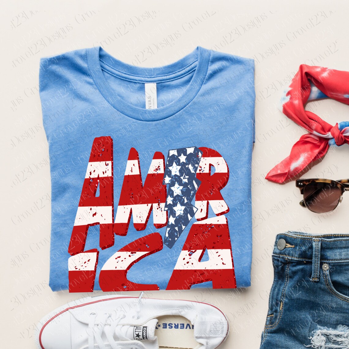 America Soft Style Tee -Unisex Toddler, Youth, and Adult Sized USA Shirt/ July 4th Shirt