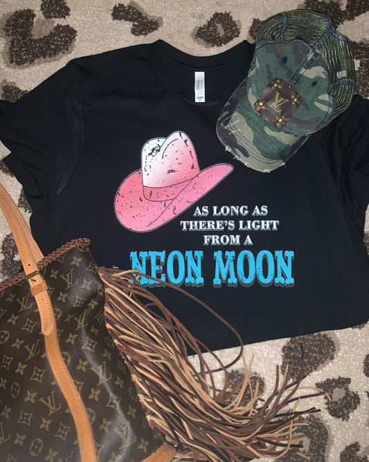 As Long As There's Light From A Neon Moon Tee /Vintage Country Style Shirt / Rocker Vintage Bella Tee