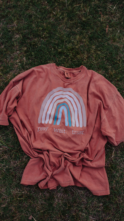 Pray Wait Trust Tee- Comfort Colors Yam