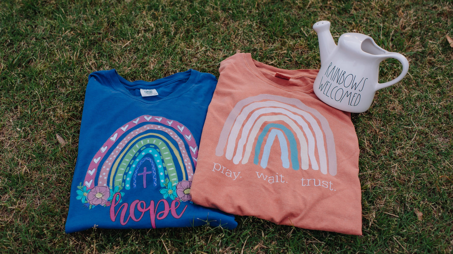 Pray Wait Trust Tee- Comfort Colors Yam