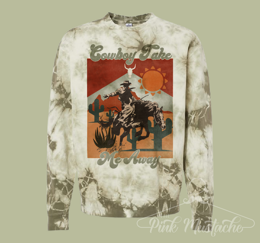 Hand Dyed Independent Trading Quality Cowboy Take Me Away Western Sweatshirt/ Country Western Unisex Softstyle Quality Sweatshirt