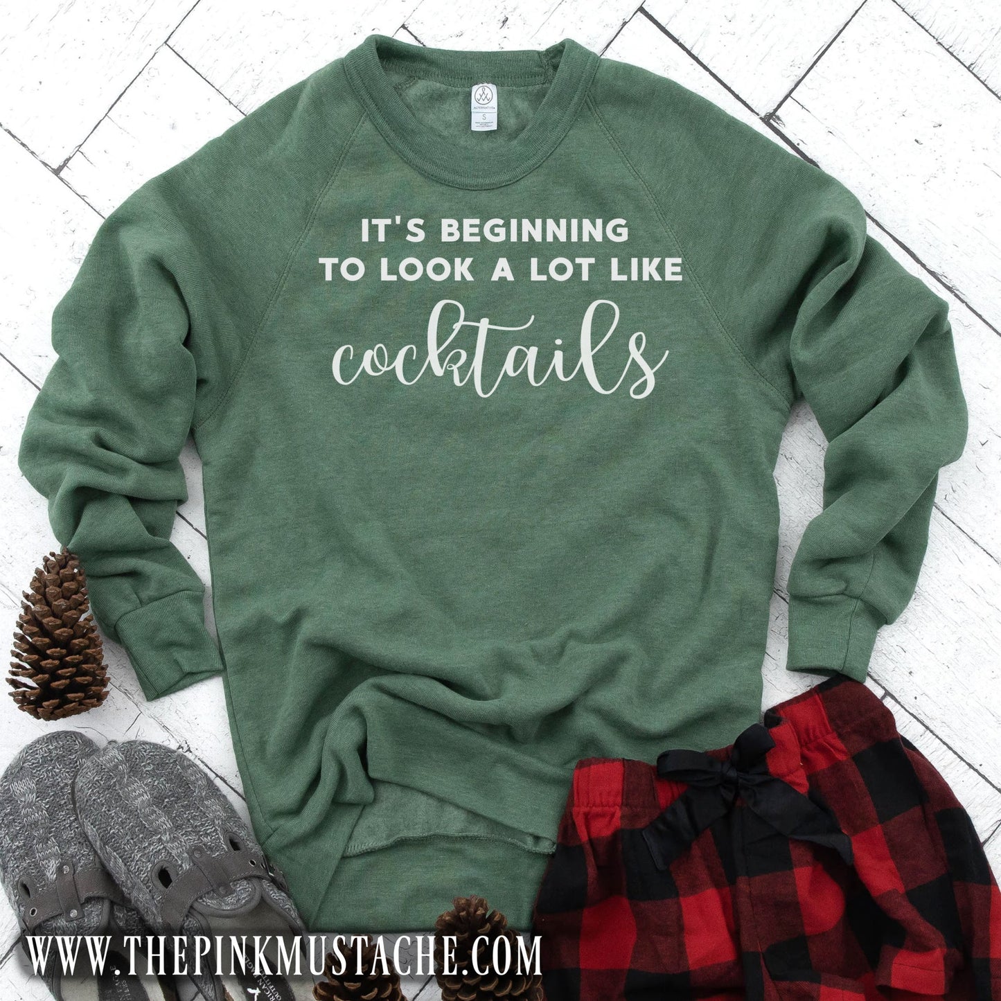 It's Beginning to Look A Lot Like Cocktails Mineral Wash Sweatshirt / Christmas Sweatshirt