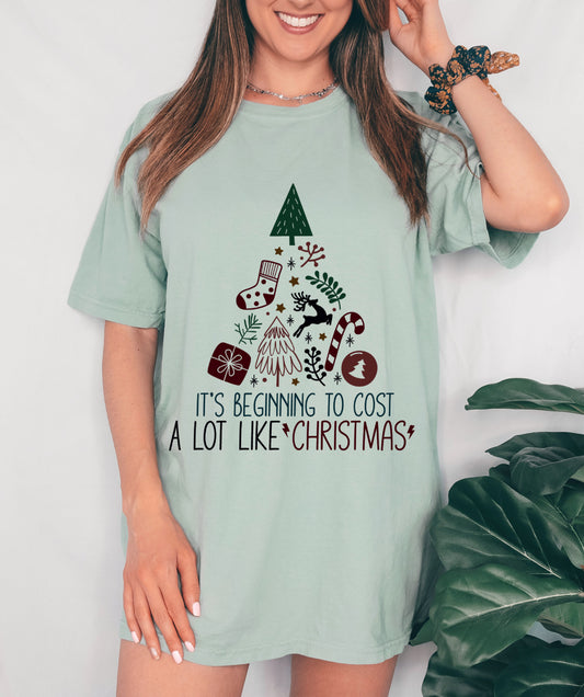 Bella or Comfort Colors Funny It's Beginning To Cost A Lot Like Christmas / Funny Christmas Shirt