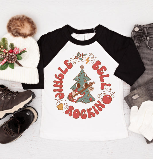 Jingle Bell Rockin' Raglan Tee/ Family Christmas Tees / Toddler, Youth, and Adult sizing