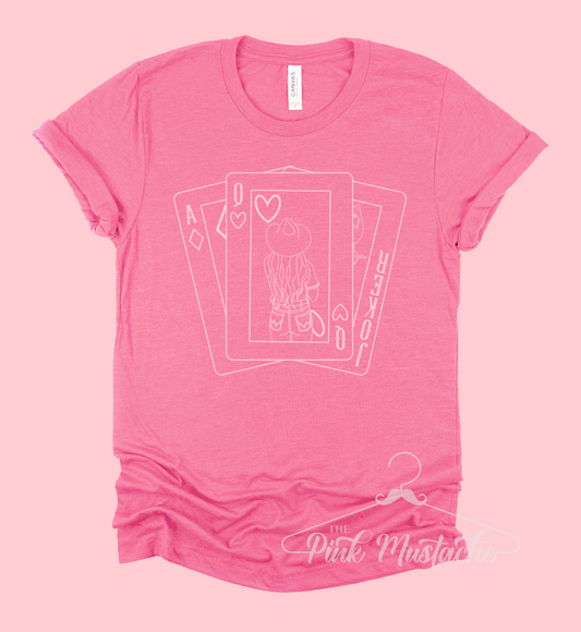 Bella Canvas Soft Style Western Queen Cards Style Tee/ Youth and Adult Sizes
