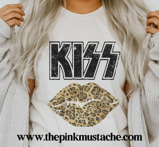 Kiss Leopard Lips Rocker T-Shirt / Rock N Roll Shirt /Bella Canvas Tee
