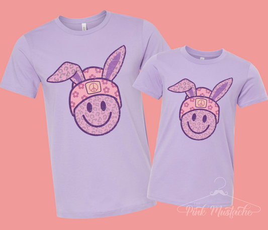 Purple Leopard Bunny Unisex Easter Soft Style Shirt / Easter Shirt / Unisex Sized Shirt/Youth and Adult Sizes
