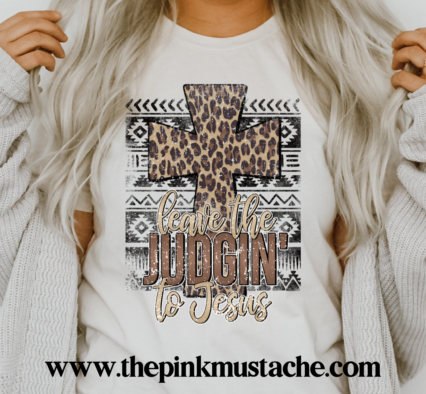 Leave The Judging To Jesus Bella Canvas Tee/ Southern Womens Tees / Southern Leopard Cross