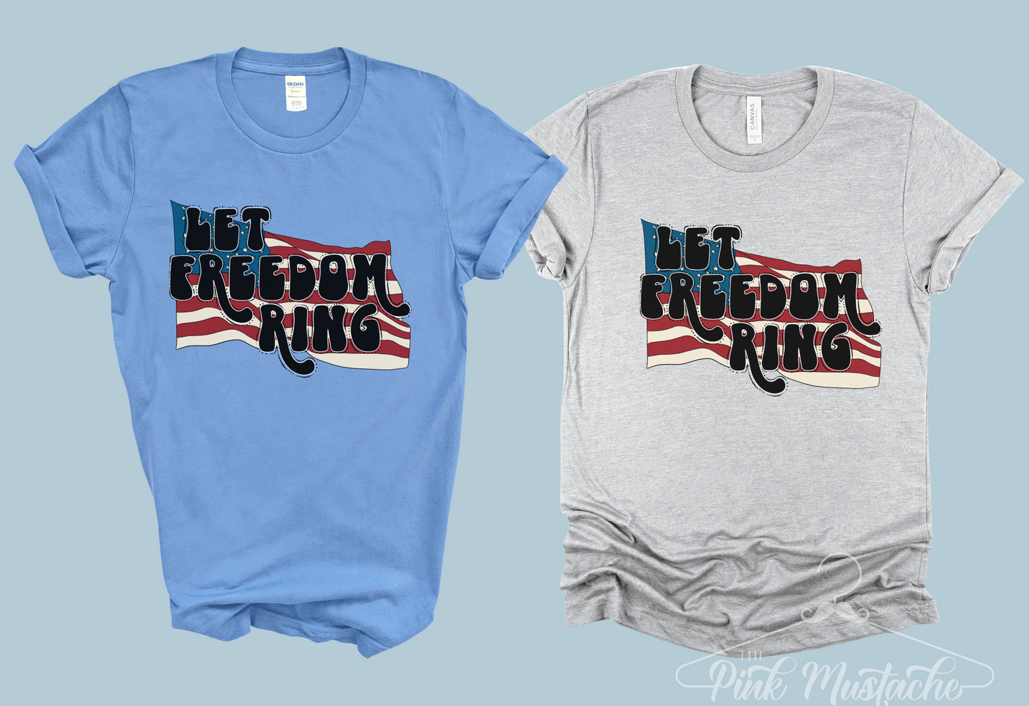 Soft Style Let Freedom Ring USA Flag Tee / Memorial Day T-Shirt /Toddler, Youth, and Adult Sizes