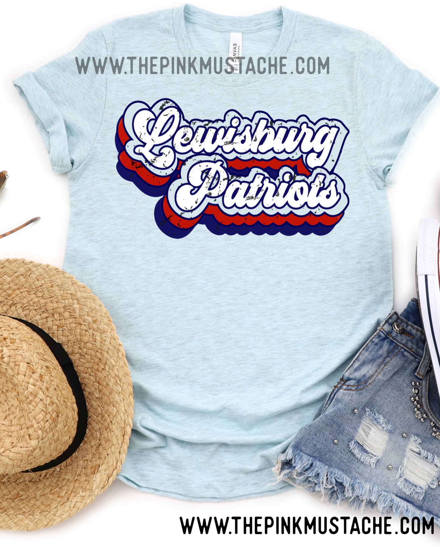 Lewisburg Patriots Retro Shirt / Lewisburg -Desoto County Schools / Mississippi School Shirt