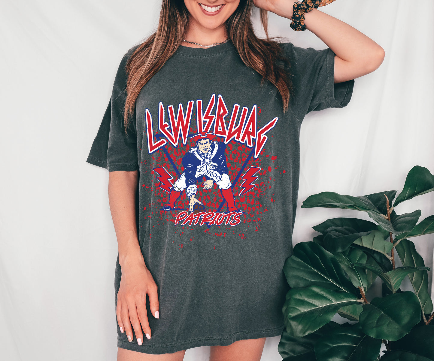 Comfort Colors Lewisburg Patriots Rocker Tee / Lewisburg -Desoto County Schools / Mississippi School Shirt