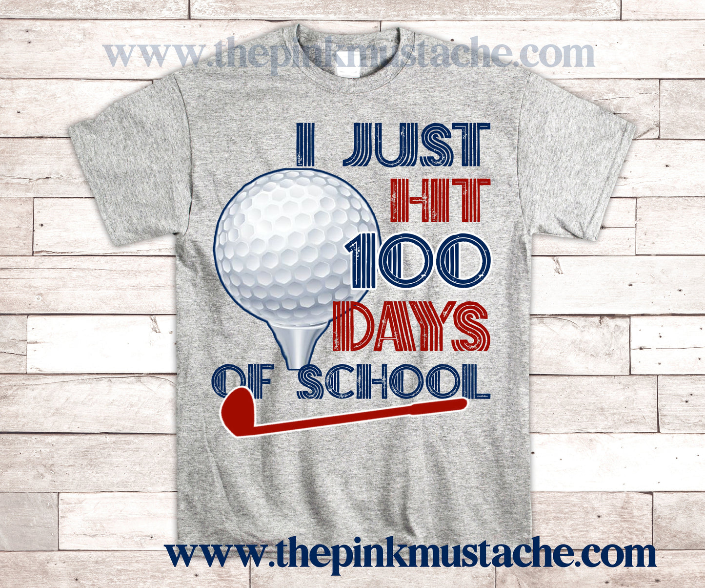 Just Hit 100 Days Golf Tee - 100th Day of School Shirt -  School Tee/ Youth and Adult Sizing Available