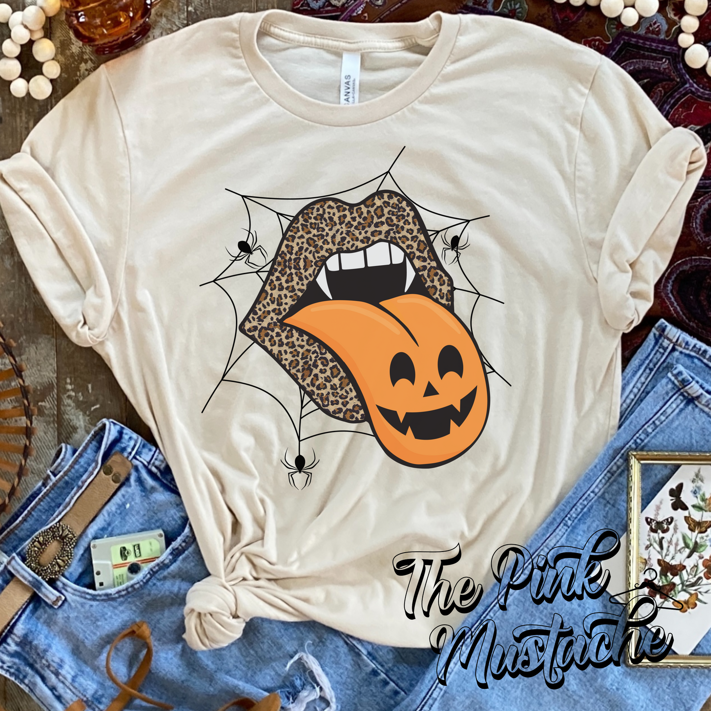 Halloween Lips with Webs Fall Tee / Softstyle Tee/ Halloween Shirts/ Youth and Adult Sizes Available