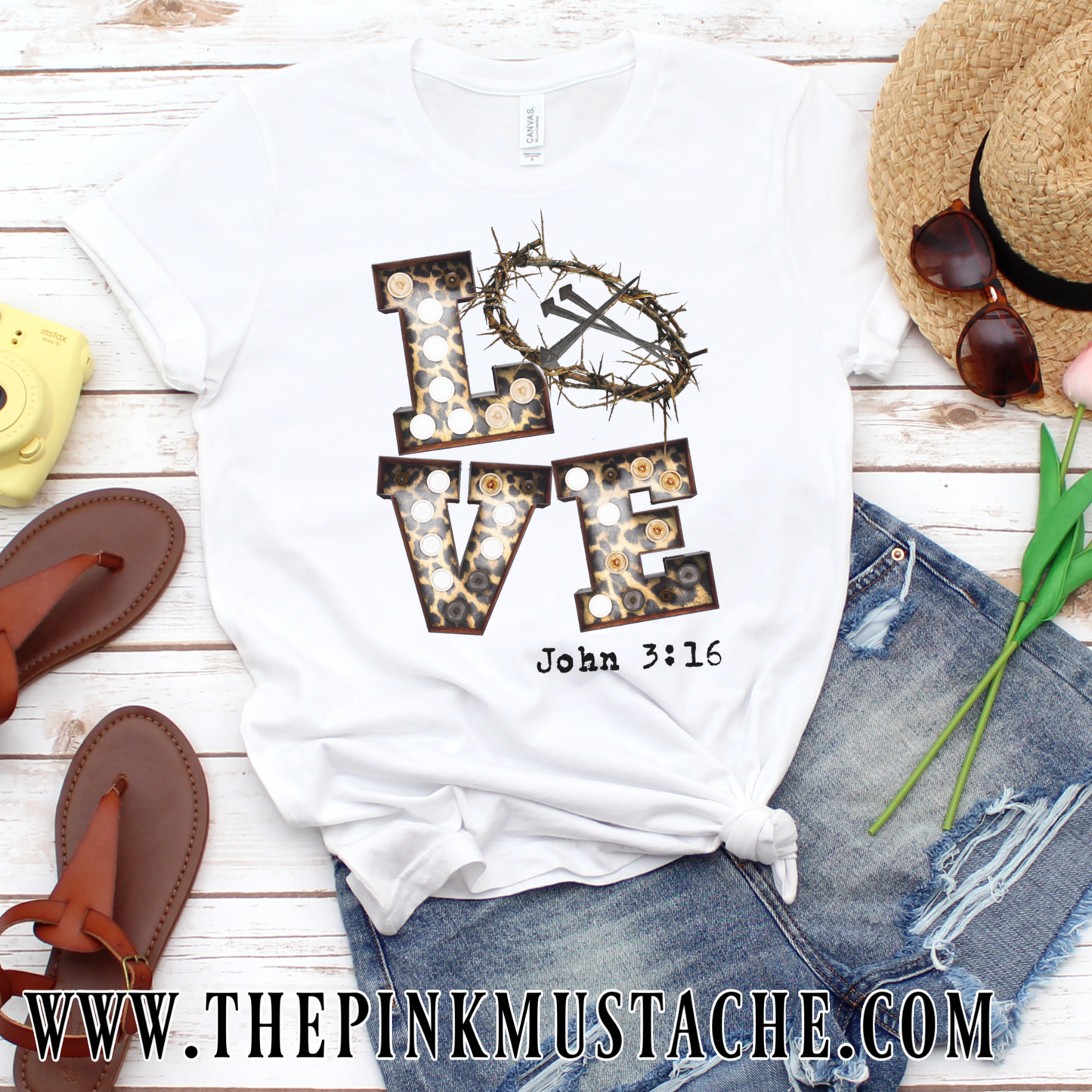 Love John 3:16 Tee / Love Marquee Cheetah Crown Of Thorns T-Shirt/ Mommy and Me