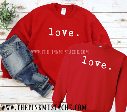 Red love sweatshirt cheap