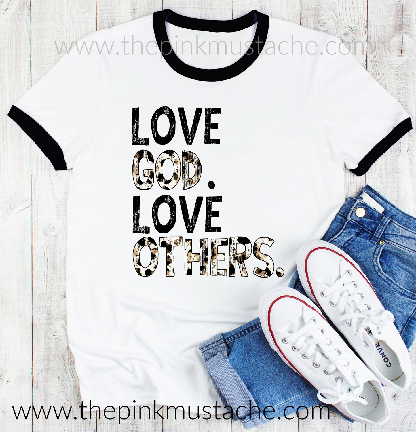 Love God Love Others Ringer Tee- sizes 2T - Adult 3XL - Soft Style Tees / Mommy and Me