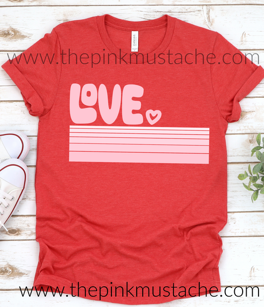 Love Heart Valentines Day Retro Softstyle Tee/  Valentine's Shirt/ Valentines Day Tee