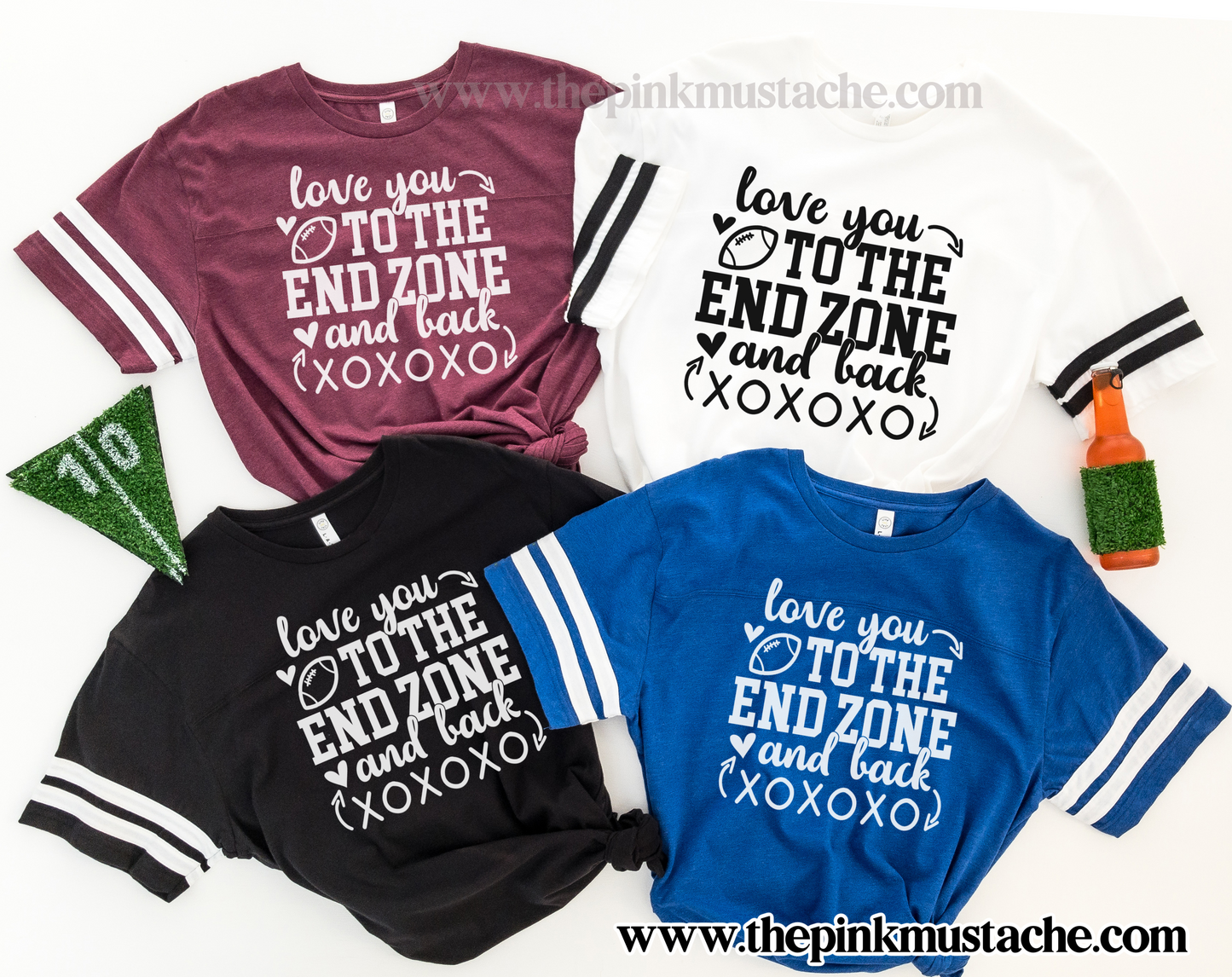 Love You To The End Zone And Back Jersey Style T-Shirts