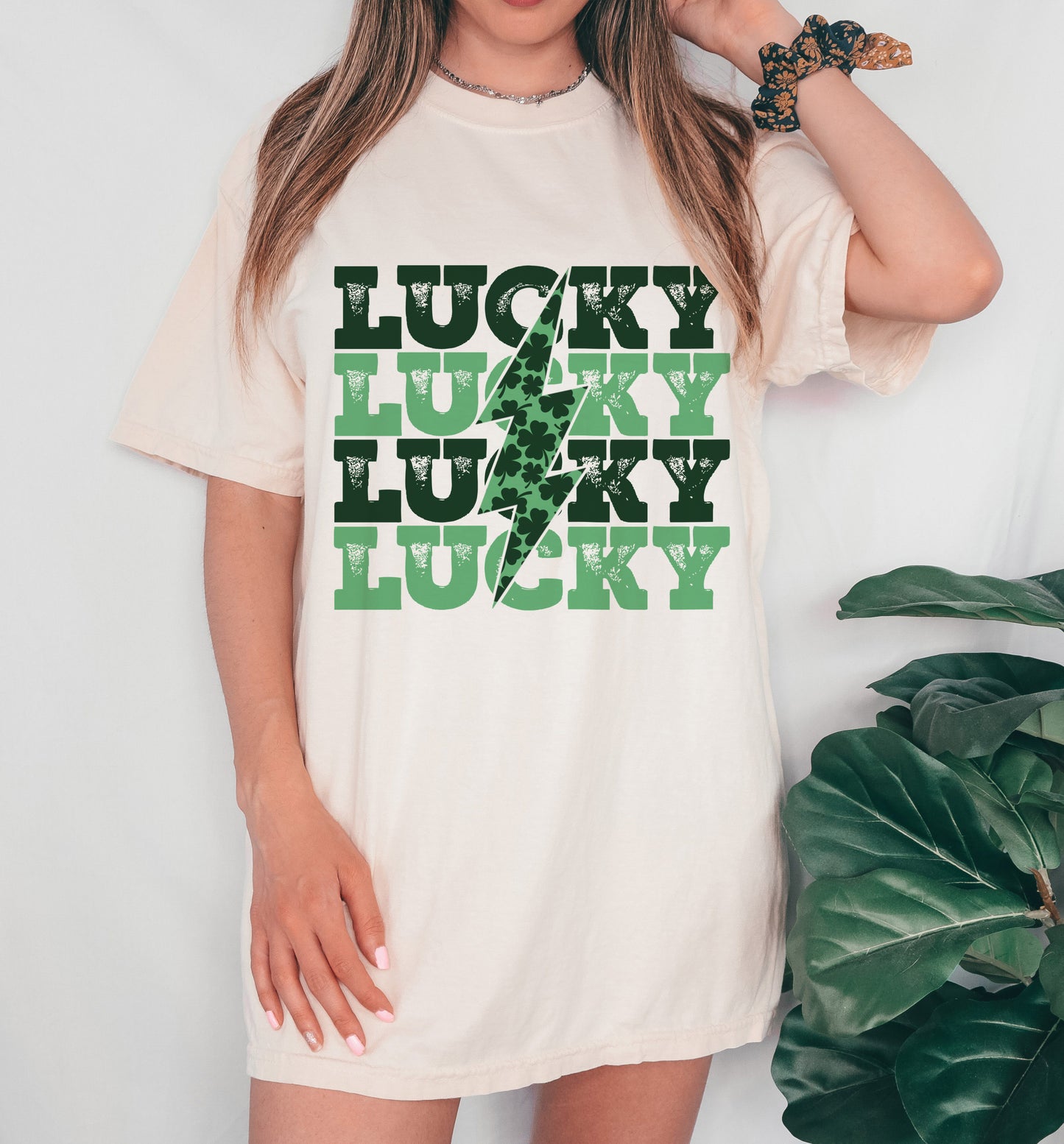 Lightning Lucky Stacked Tee / St. Patrick's Day Shirt / Toddler, Youth, and Adult Sizes Available