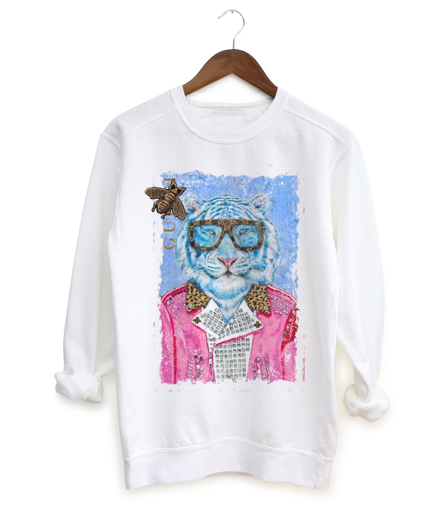 Youth and Adult Luxe Tiger Sweatshirt/ Gildan, Bella ,or Comfort Colors Sweatshirt