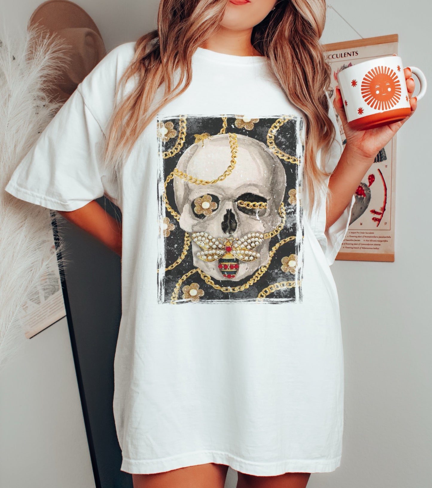 Youth and Adult Luxe Skull Tee/ Bella or Comfort Colors Shirt