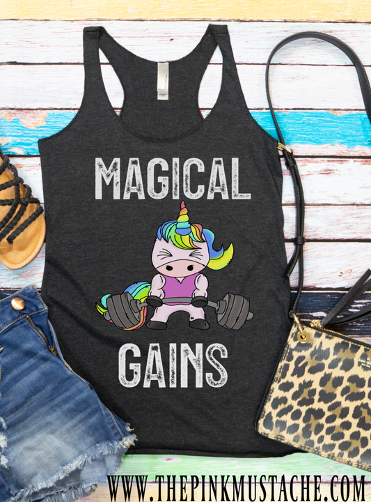 They're Not Regular Gains, They're MAGICAL Gains - Unicorn Tank Top - Crossfit
