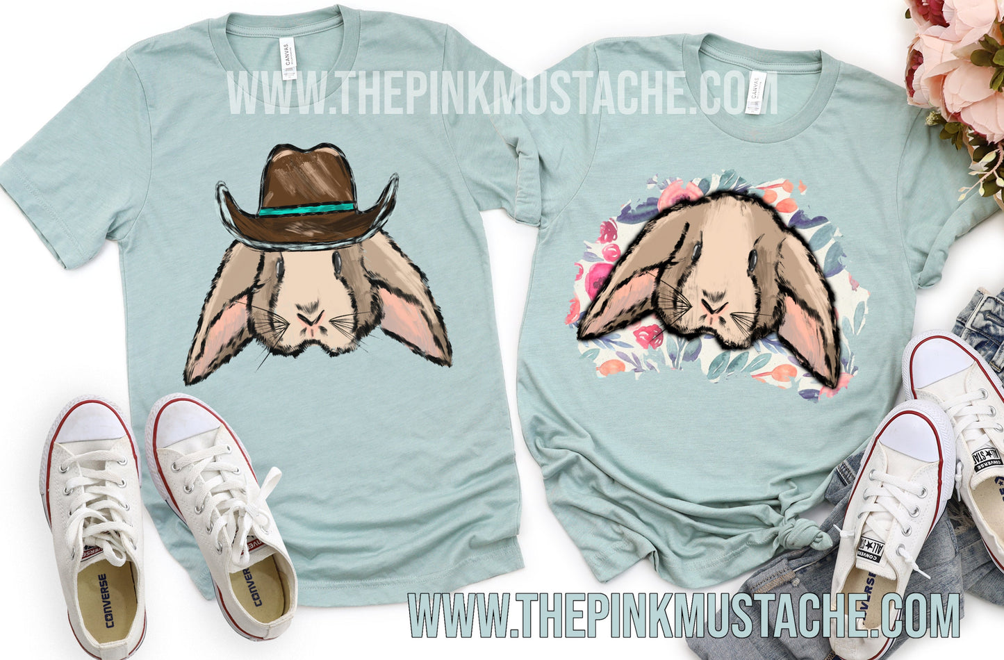 Easter Rabbit Matching Tees / Boy and Girl Options Available/Bella Canvas Youth and Adult Sizing Available
