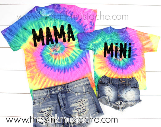 Mama Mini Tie Dye Tees / Matching Mommy and Me Tees / Mama Mini Tees /