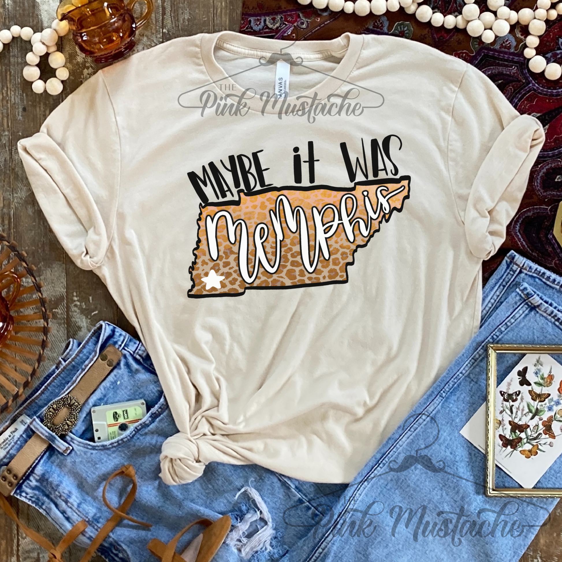 Cream Maybe It Was Memphis Tee Vintage Country Style Shirt