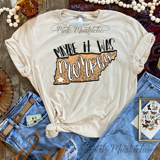 Cream Maybe It Was Memphis Tee /Vintage Country Style Shirt / Rocker Vintage Bella Tee