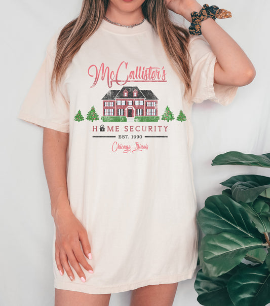 Mccalisters Home Security Funny Christmas Tee -Toddler, Youth, and Adult Sizes/ Comfort Colors or Bella