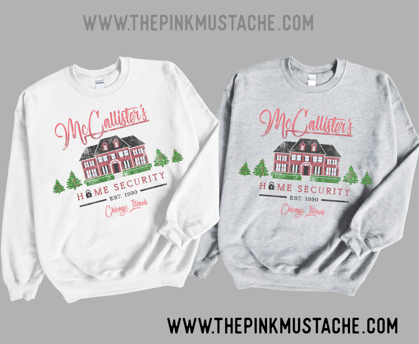 Gildan or Bella Mccallister's Home Security Funny Christmas Sweatshirt - Youth and Adult Sizes