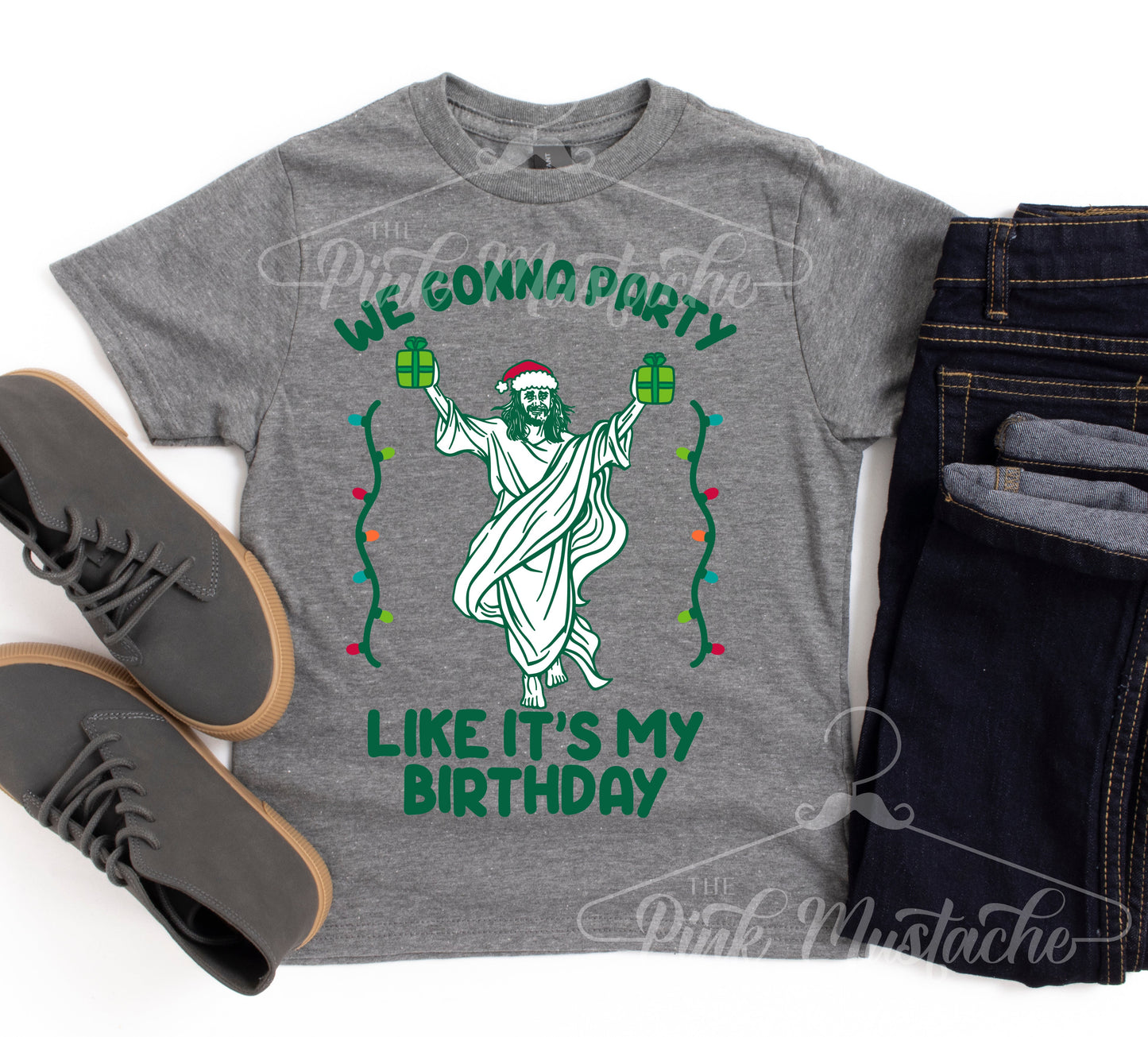 Mens Unisex Party Like It's My Birthday Jesus Tee/ Mens Christmas Shirt/ Mens Christmas Gift