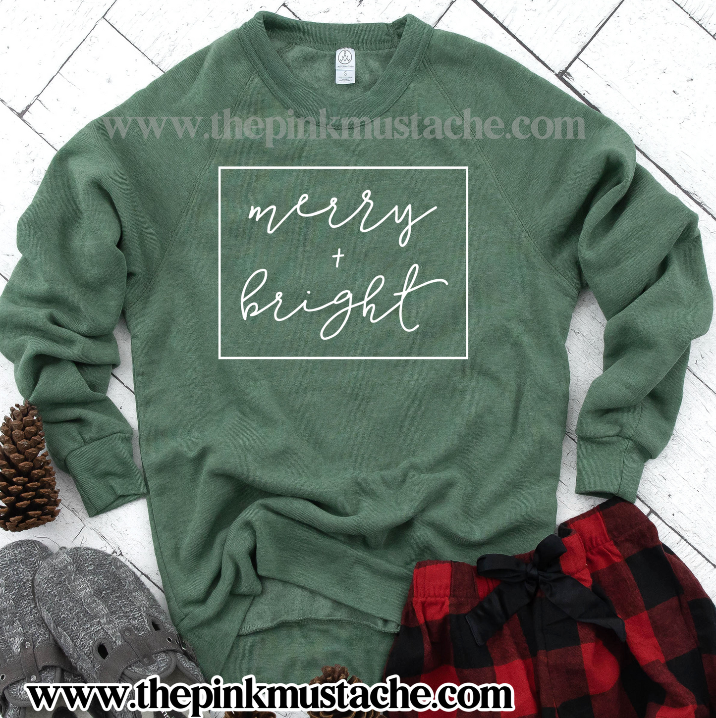 Merry and Bright Christmas Quality Soft Sweatshirt / Christmas Sweatshirt