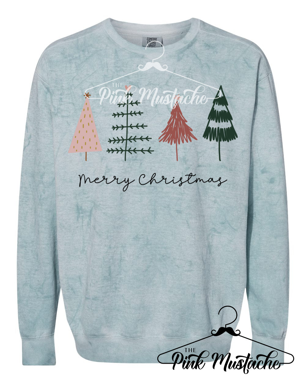 Comfort Colors Colorblast Merry Christmas Trees Sweatshirt - Sizes and Inventory Limited