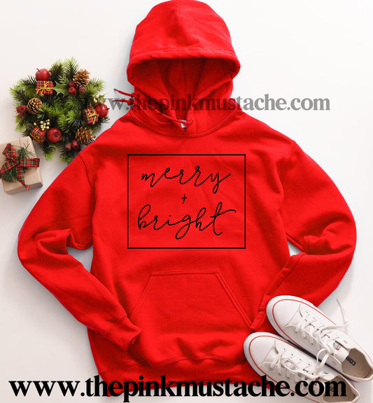 Merry and Bright Hoodie / Super Cute Christmas Hoodie