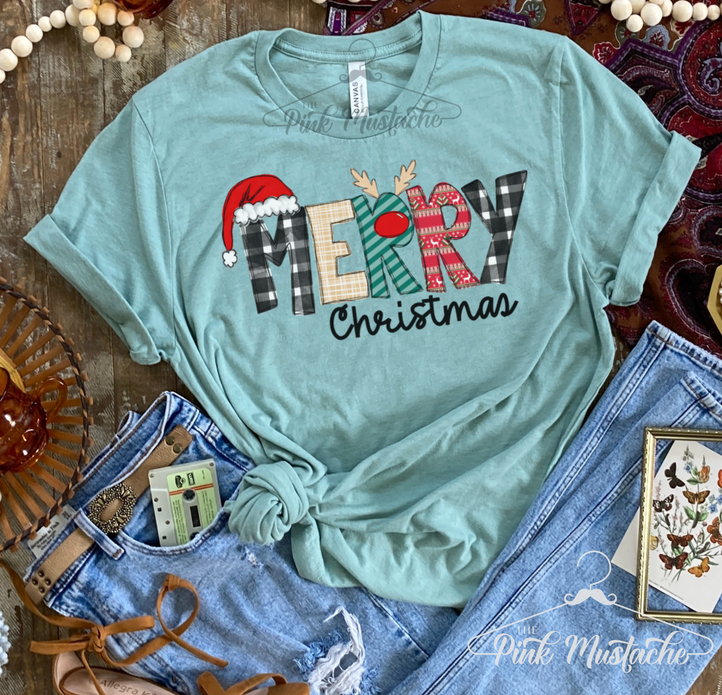 Merry Christmas Reindeer Fun Alphabet Shirt- - Youth (S-L) - And Adult (S - 3XL)
